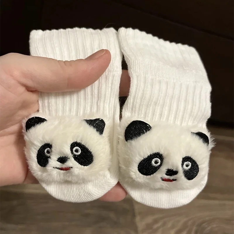1 Pair Four Seasons 0-6Months Cute Cartoon Panda Newborn Baby Boy Girl Socks 100%Cotton Soft Infant Accessories