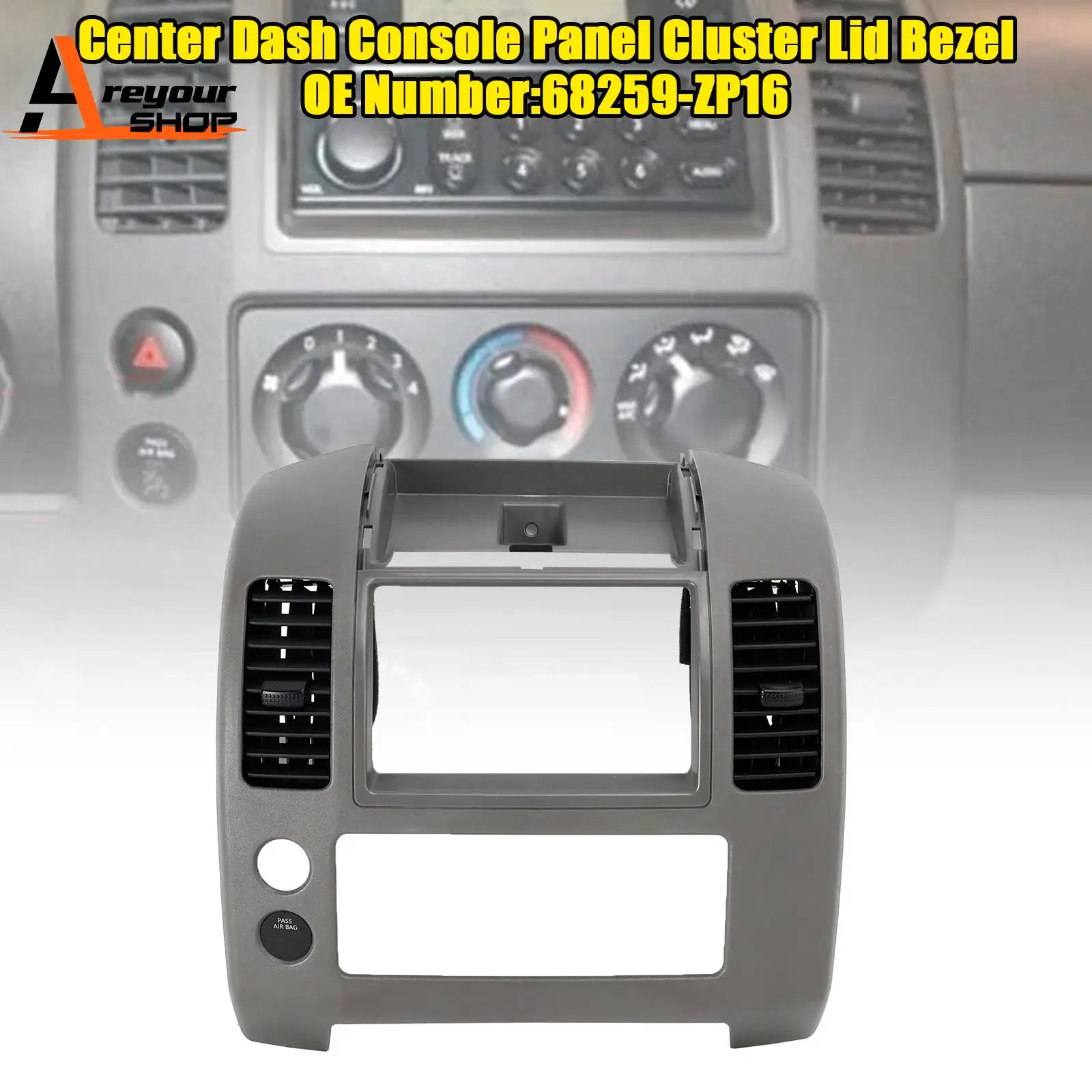 

Center Dash Console Panel Cluster Lid Bezel 68259-ZP16 for Nissan Frontier 2005-2020