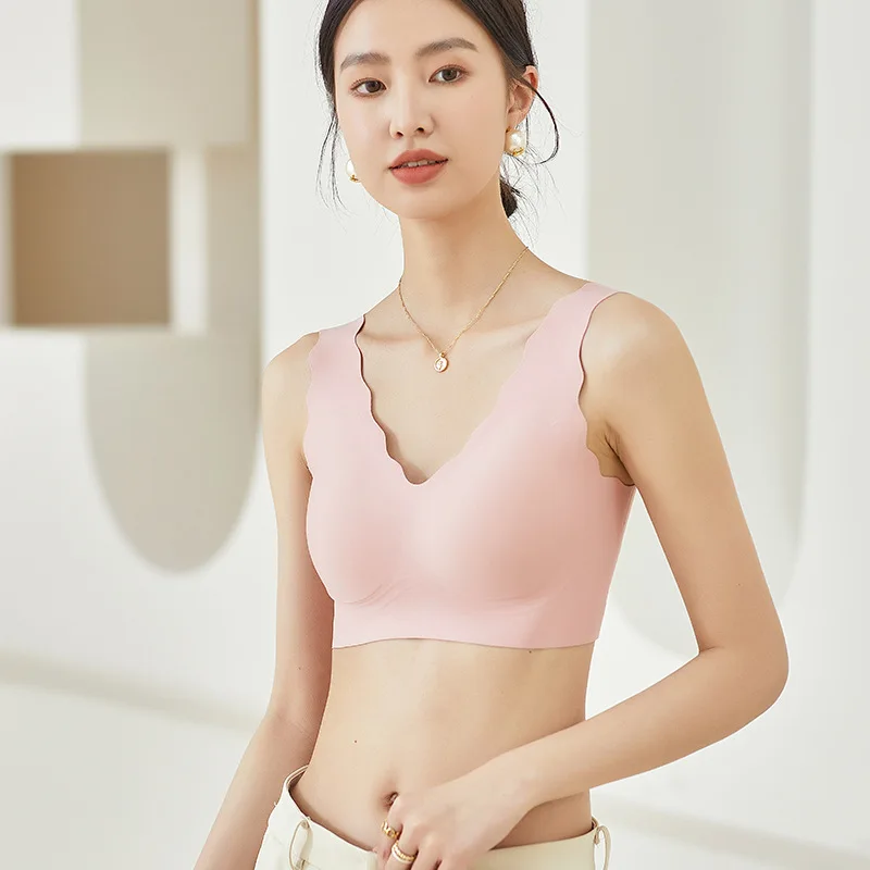 Summer Women'S Bra Without Rods  Backless Intimate Lingerie Ultra-Thin Breathable Comfortable Smooth Vest Underwear