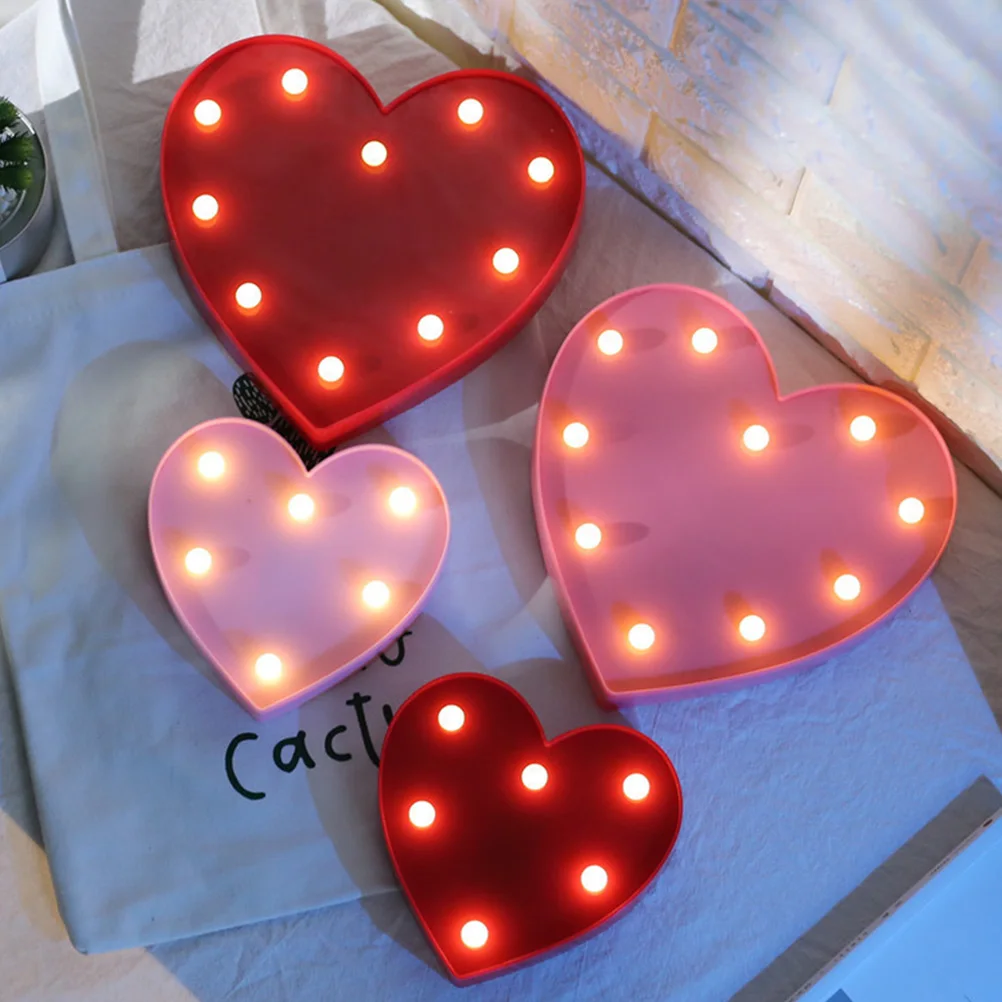 LED Liebesherz Nachtlicht Rosa L-Größe Warmes Romantisches Leuchtlicht für Valentinstag Hochzeit Geburtstag Party Heim-Deko