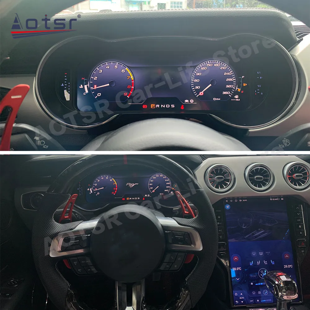 12.3 inches Digital Performance Display Dashboard For Ford Mustang 2015~2020 Upgrade 2024 Speed Table Car Virtual Information