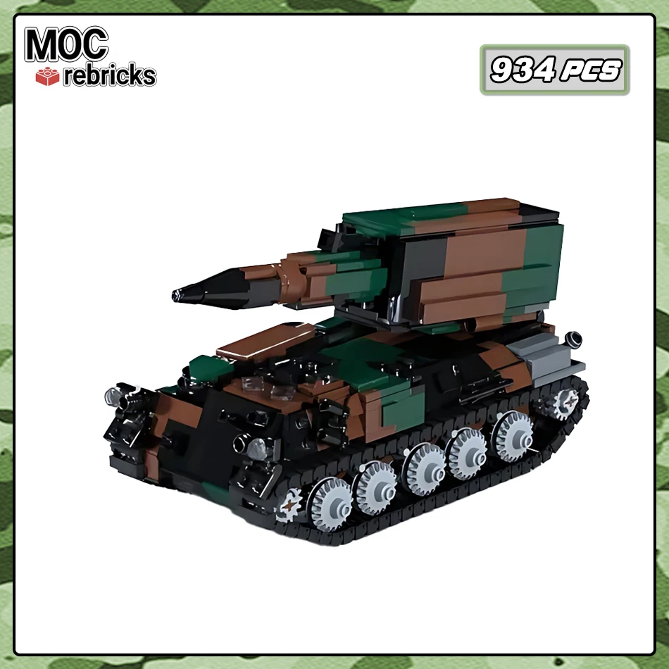 Tracked Tank AMX Pluton Building Blocks Model Infantry Armored Vehicle DIY Assembled Bricks Toy Set Children's Creative Gift