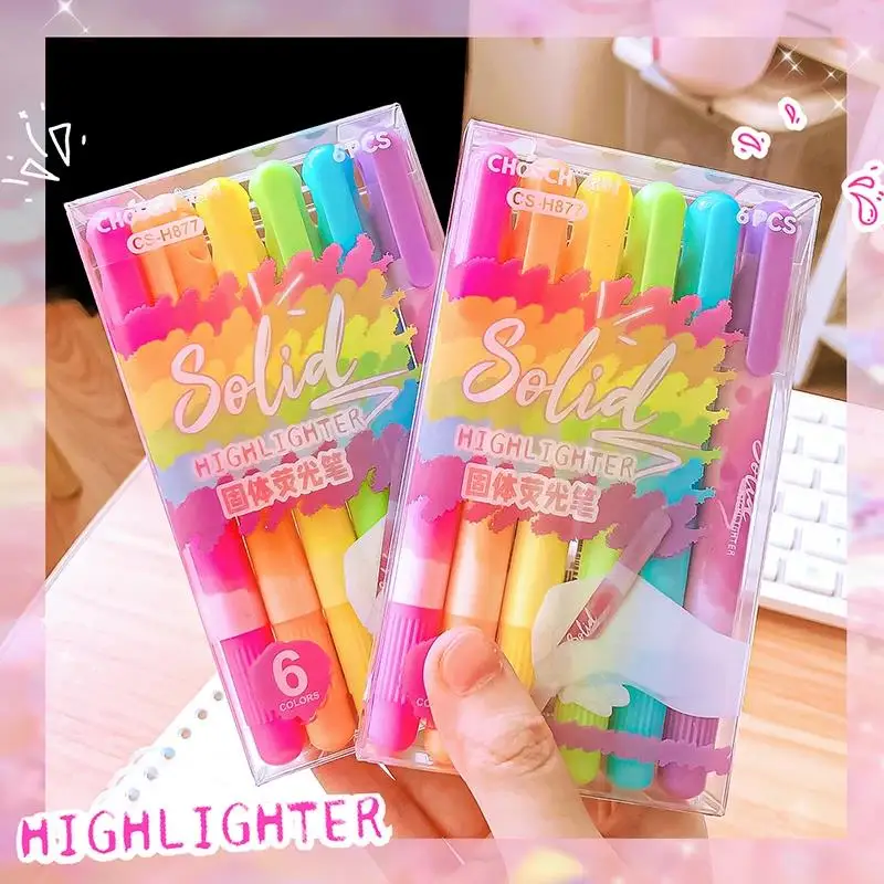 

High-value fluorescent pen stationery drawing pens Color markers Highlighter pens office supplies Colored pens solid highlighter