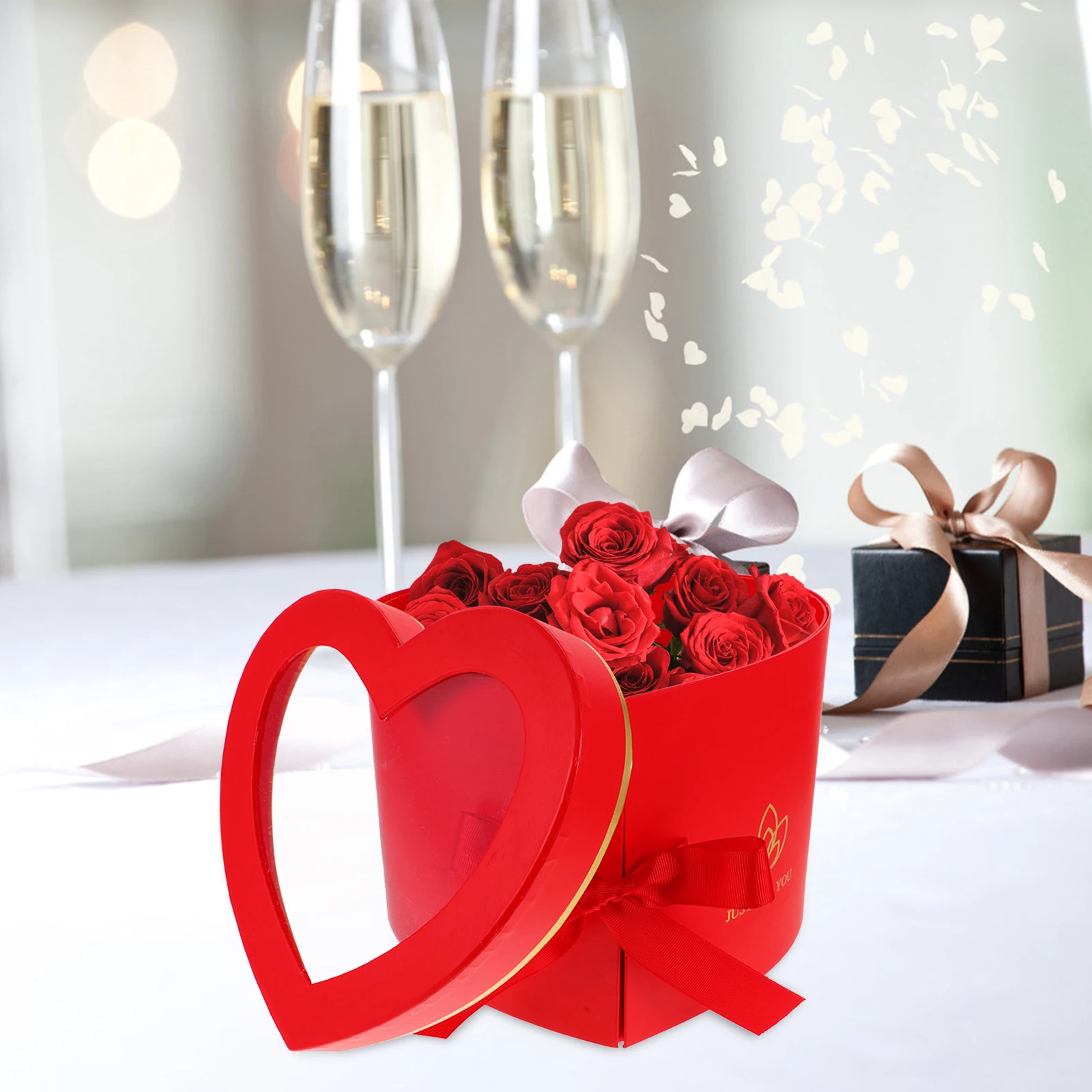 

Love Gift Box Romantic Valentine's Day Flower Packaging Heart Arrangement Holder Bouquet Pvc Boxes Containers