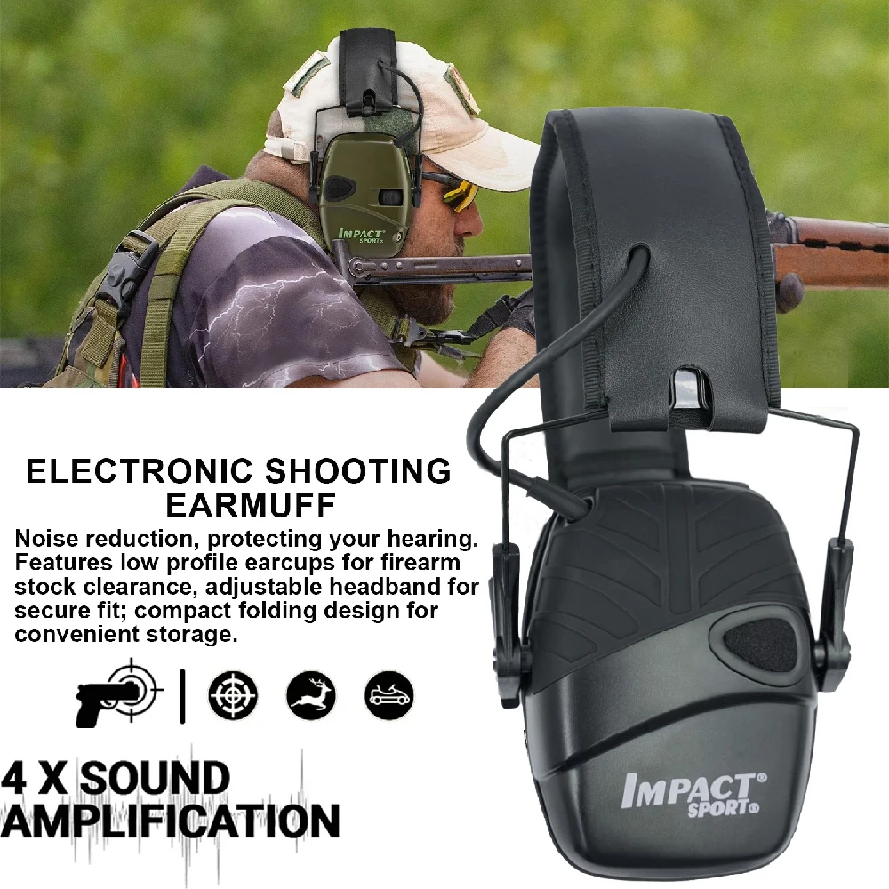 Electronic Shooting Headset Headphones for Hearing Protection Ear Protect Noise Reduction Active Hunting Tactical Earmuff