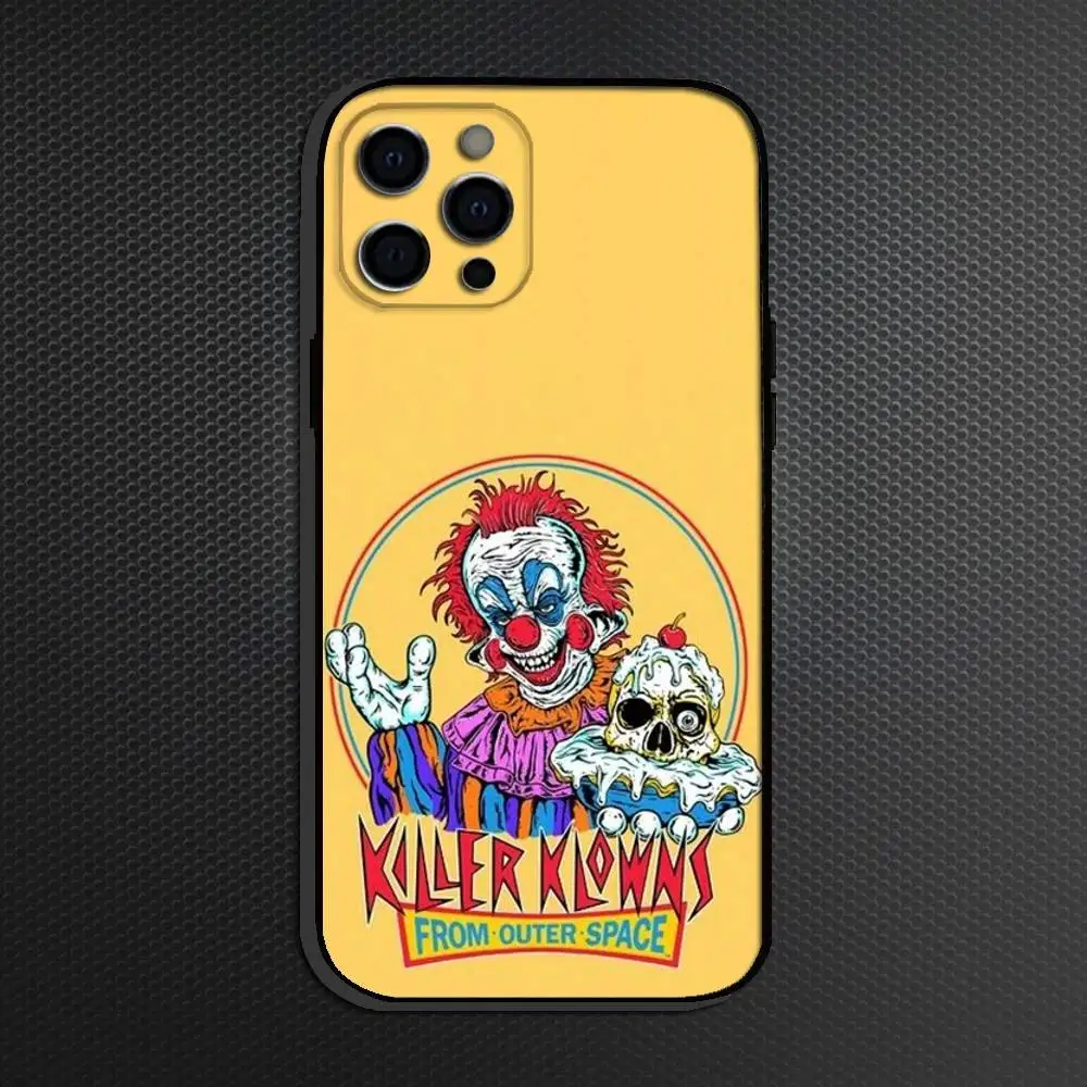 ゲームキラークラウンズ・フロム・アウタースペース iPhone 16,15,14,13,12,11 Plus,Pro Max用スマホケース、ソフトシリコンブラックカバー