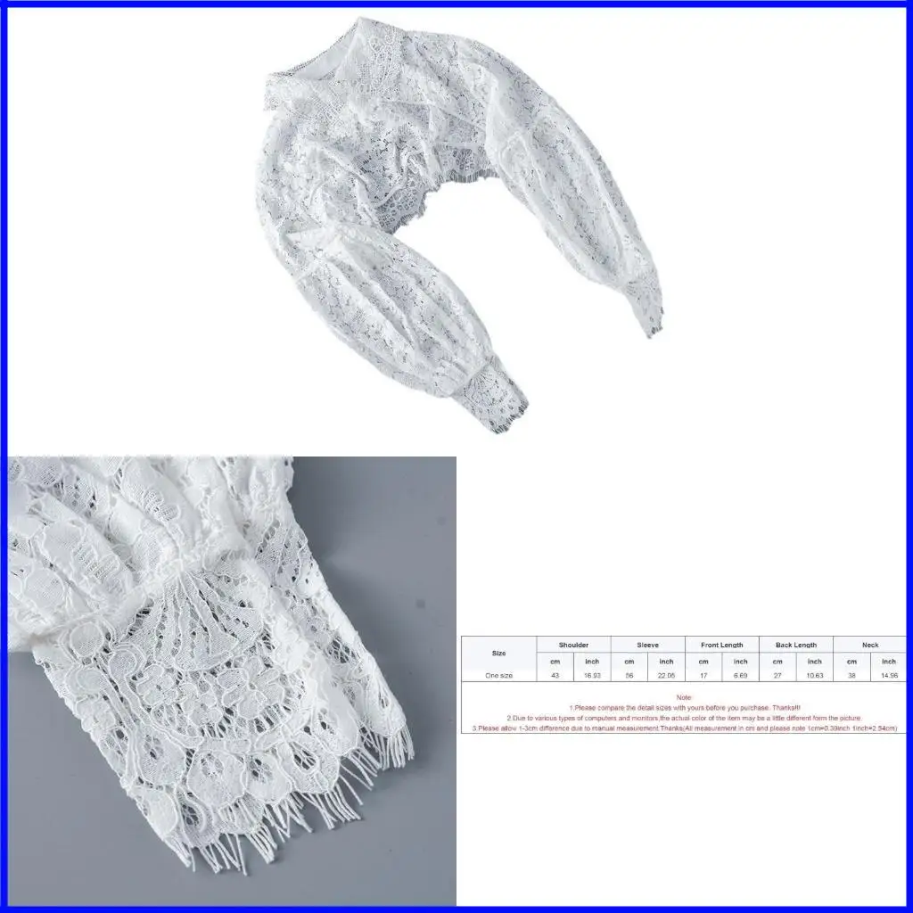 

Lace Embroidery Hollow Out Eyelash Floral Lace Detachable False Fake Collar Showcase Your Figure with Confidence