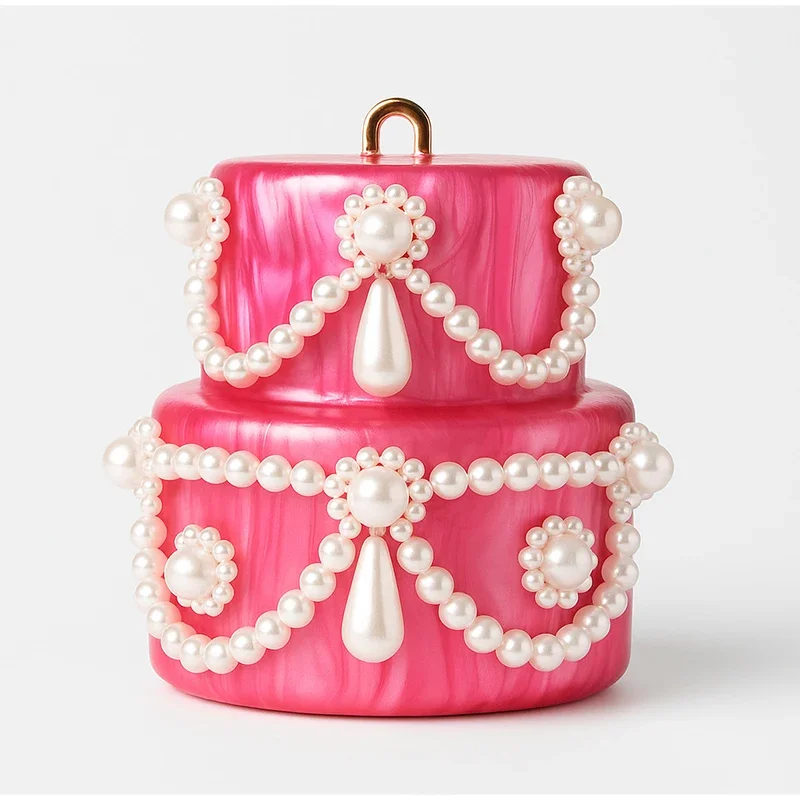 Umhängetasche in Gänseform, Perlenkette, Umhängetasche, britischer Designer-Abend, elegante Clutch-Geldbörse, Damen-Schultertasche aus Acryl – Detail 28