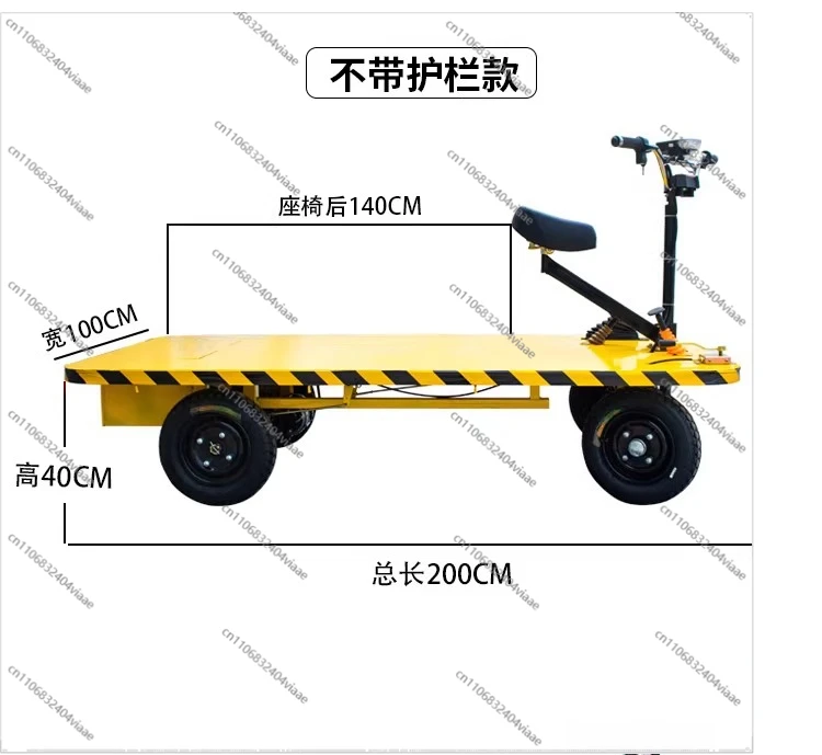 Electric flatbed truck, moving vehicle, four-wheeled trolley, reverse transport vehicle, heavy pulling of goods, warehouse