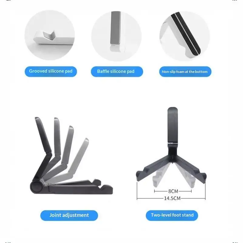 Eco-Friendly Folding Tablet Holder Universal Adjustable Stand Fit 4.7-12.9 Inch  Air Pro Huawei for Home Daily Entertainment Use