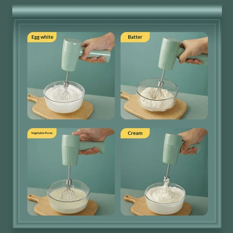 Electric Mini Hand Mixer - Fully Automatic Small Kitchen Whisk Multifunctional Baking Tool for Cream Whipping Egg Beating