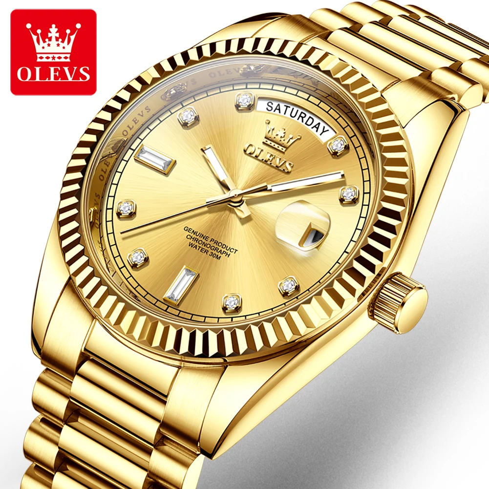 OLEVS 6736 Mechanical Men Watch Auto Calander Waterproof Luminous Stainless Steel Trap For Male Fashion Business Wistwatch