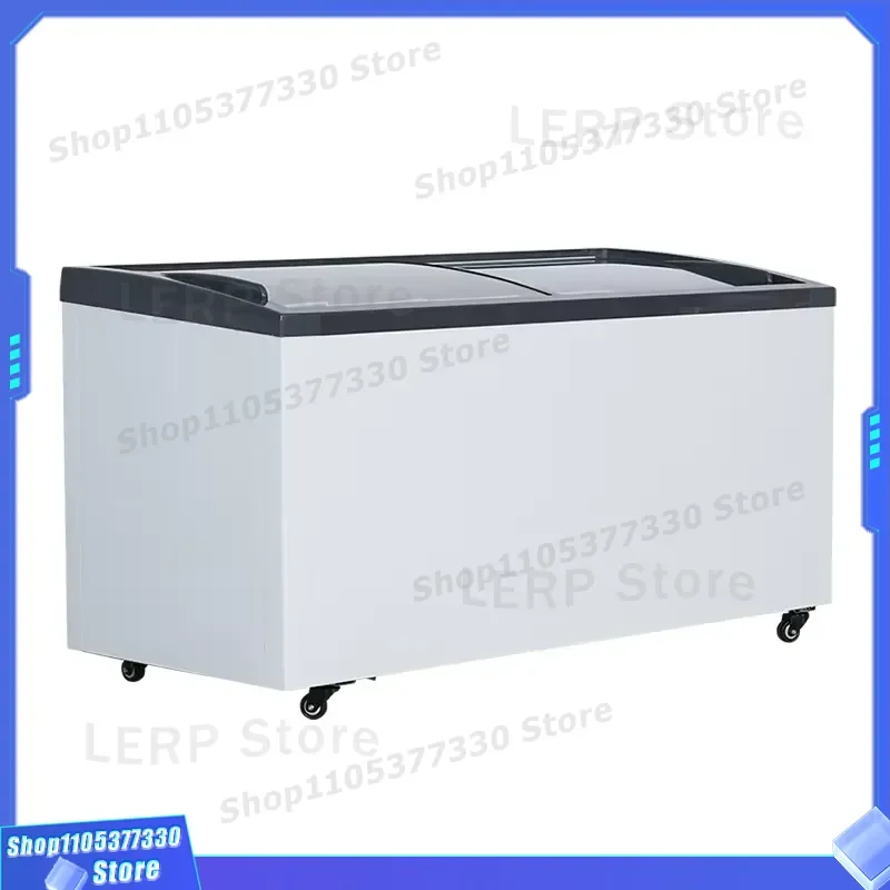 Commercial Glass Top Ice Cream Freezer Single Temperature Deep Chest Refrigerator Box Customized Factory Direct Sale Best