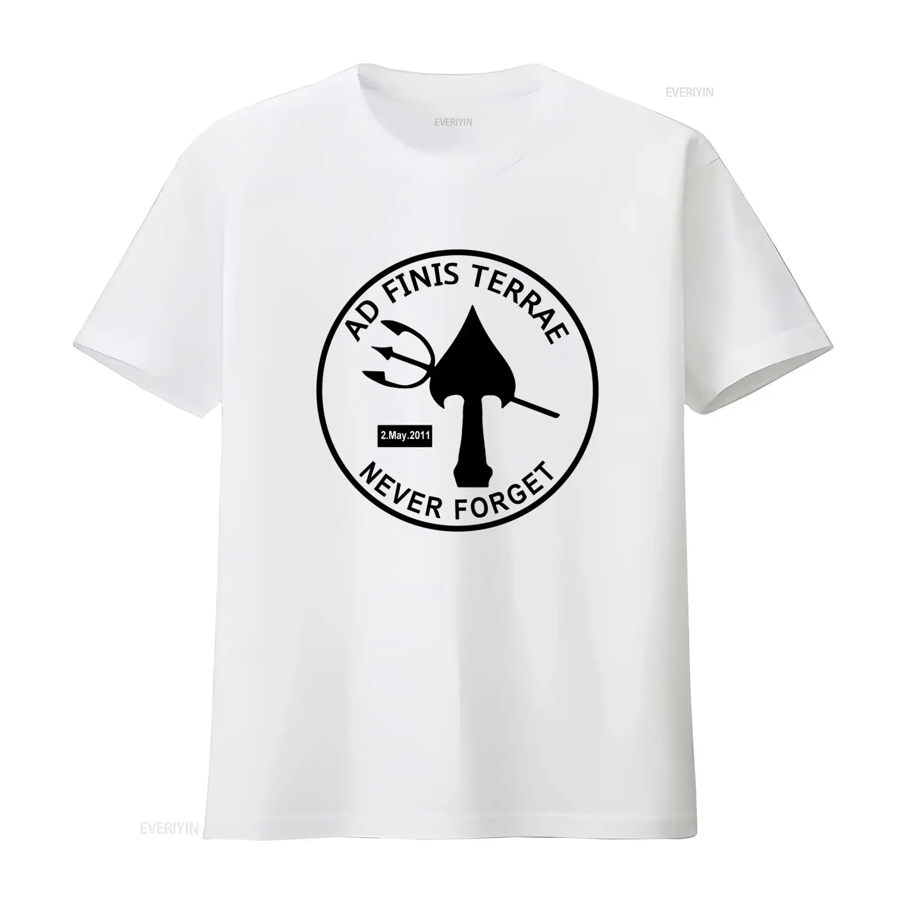 Ad Finis Terrae Never Forget T Shirt with Neptune Spear Design High Quality Print for American Buyers vintage Washed graphic