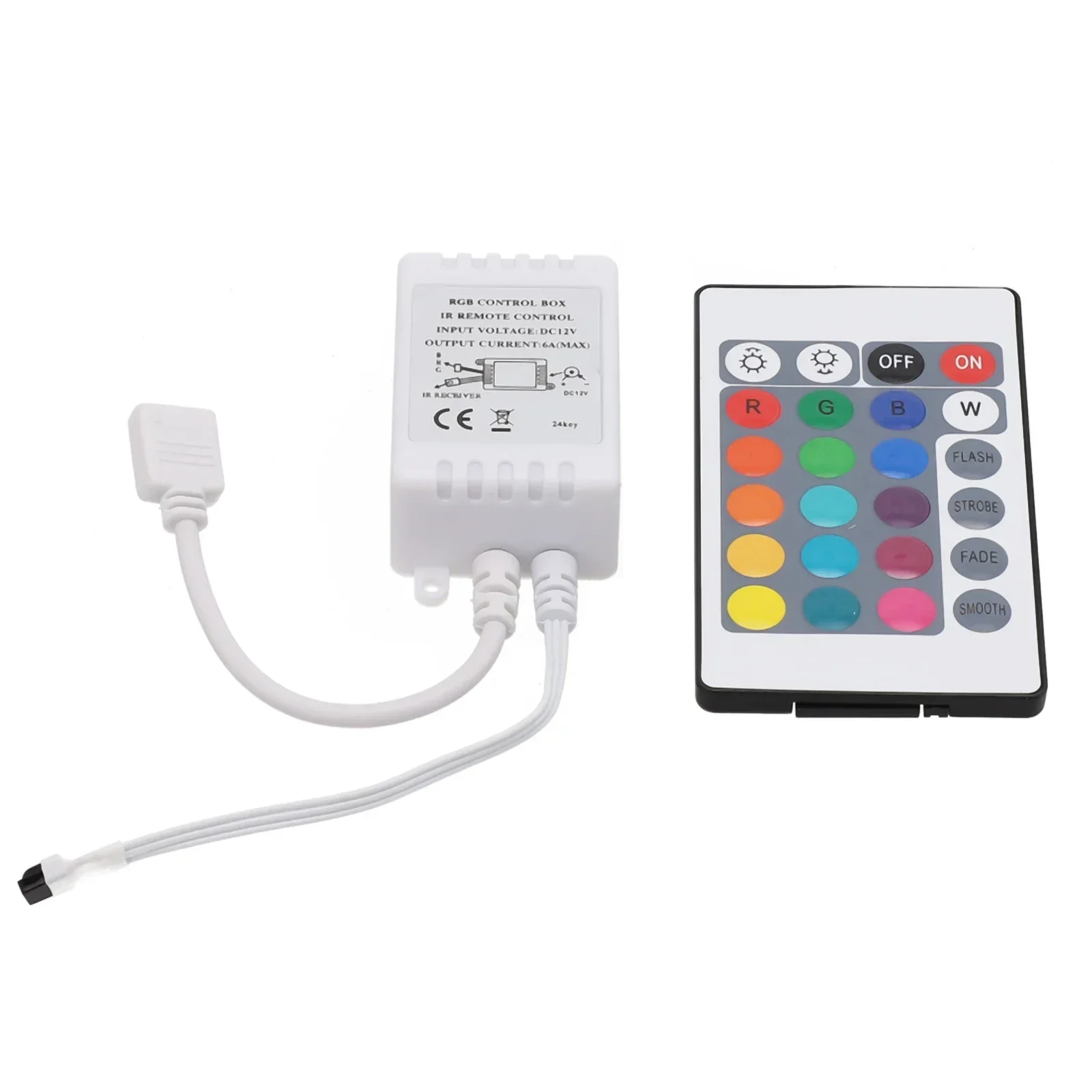 LED Strip Light RGB Control Box Plastic 24 Keys IR Remote Controller 433.92 MHz For 12V 3528 5050 Brand New High Quality