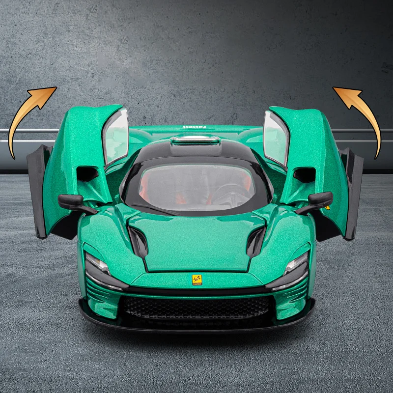 1:32 SP3 Daytona Legering Sportwagen Model Diecasts Metal Track Racing Voertuigen Auto Model Simulatie Geluid en Licht Kinderen Speelgoed Gift