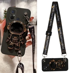 Crossbody Lanyard Astronaut Bracket Phone Holder Case For Xiaomi Redmi 12 12C 10 10C 10A 9 9C 9A 8 8A 7 7A 6 6A Silicone Cover