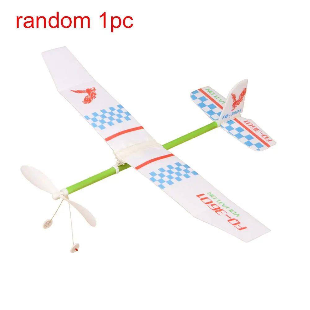1pcs Children  Gift  for Students Airplane Model Flying Glider Aircraft  Foam Plane Rubber Bands Power
