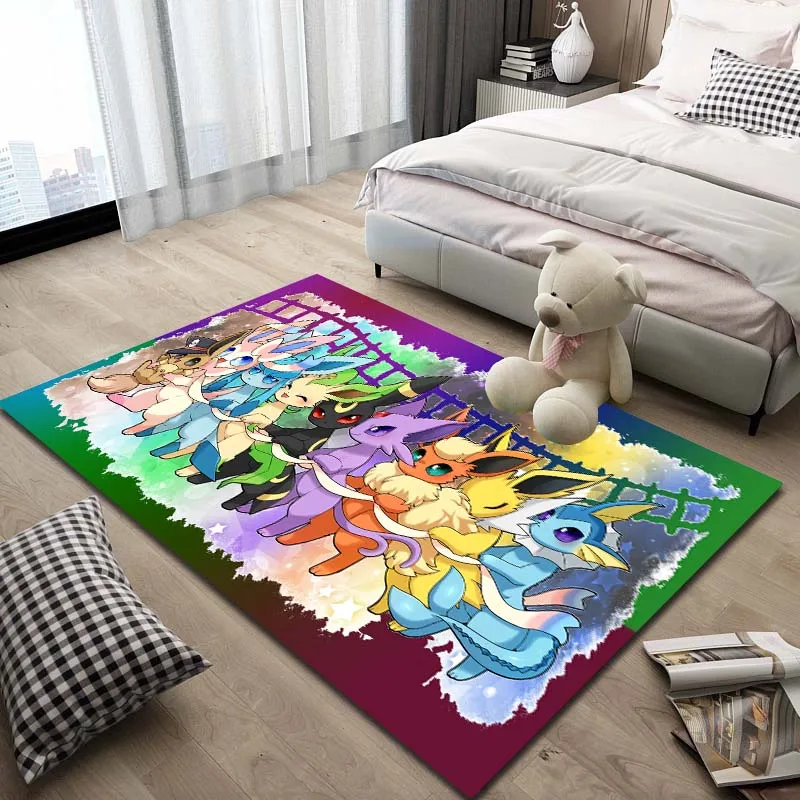 Cute Pokémon Cartoon Printing Carpet and Rug Living Room Bedroom Soft and Comfortable Decorative Carpet Exquisite Gift