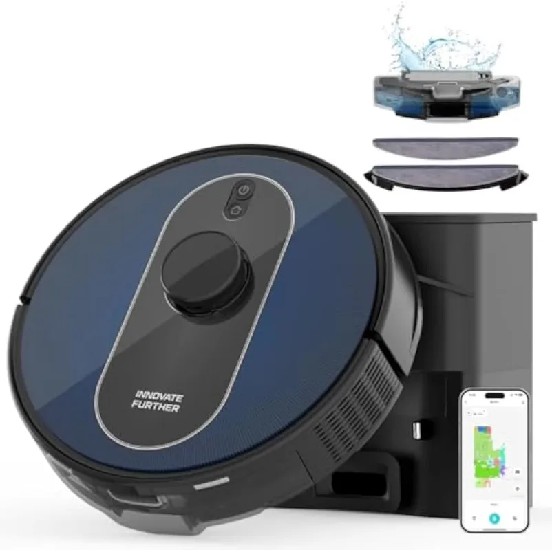 S6 Pro APP مكنسة كهربائية روبوتية ممسحة 5000Pa 360 LiDAR 3L محطة غبار ميزة التفريغ الذاتي لشعر الحيوانات الأليفة الأرضيات الصلبة #2