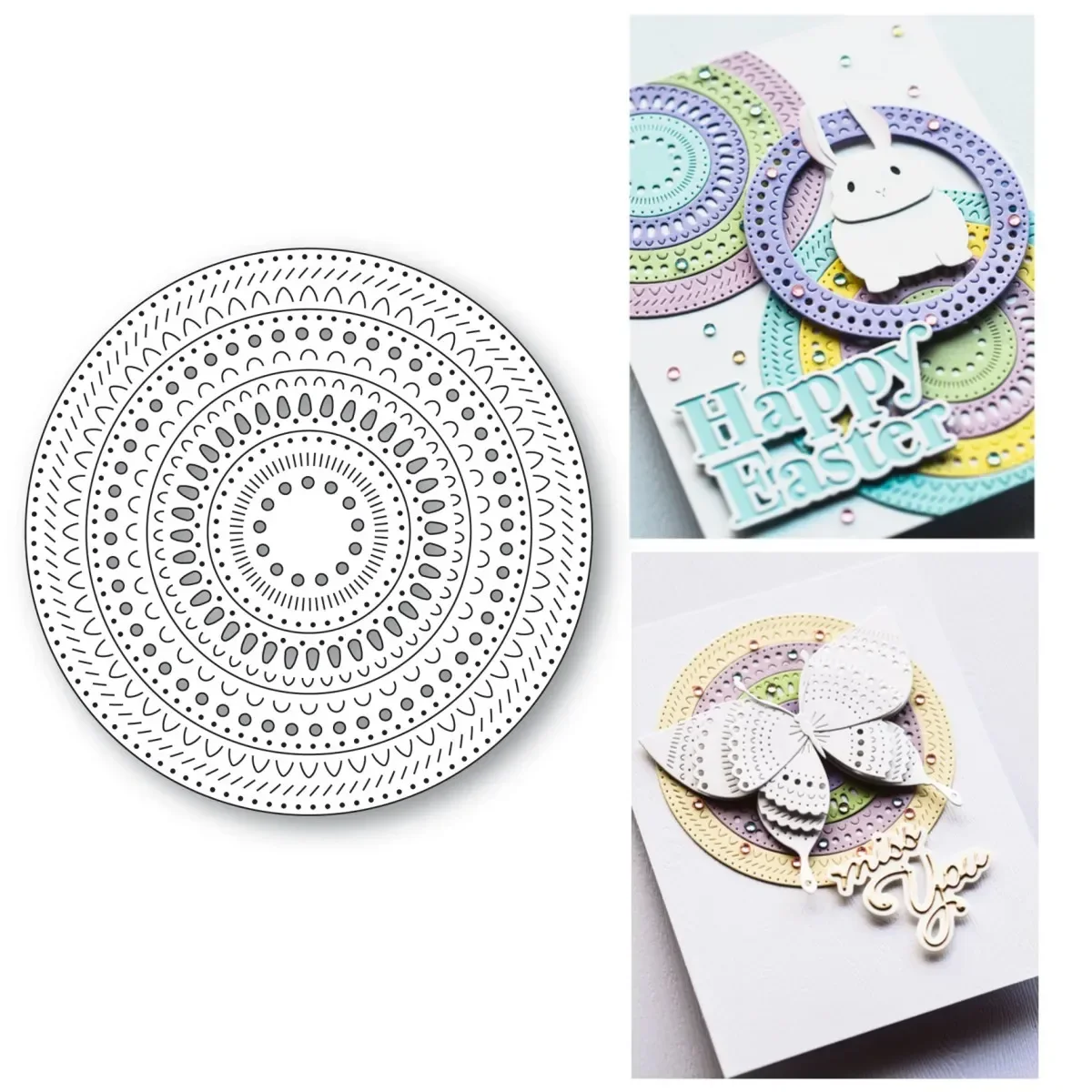 Pattern Rings Metal Cutting Dies 2024 New Arrivals Cut Scrapbook Craft Decoration Embossing Template DIY Greeting Card Handmade
