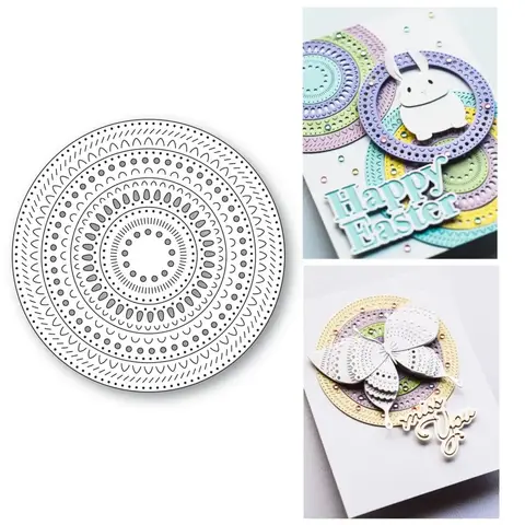 Matrices de découpe en métal à motif d'anneaux, artisanat de scrapbooking découpé, modèle de gaufrage, carte de voeux faite à la main, bricolage, nouveautés, 2024