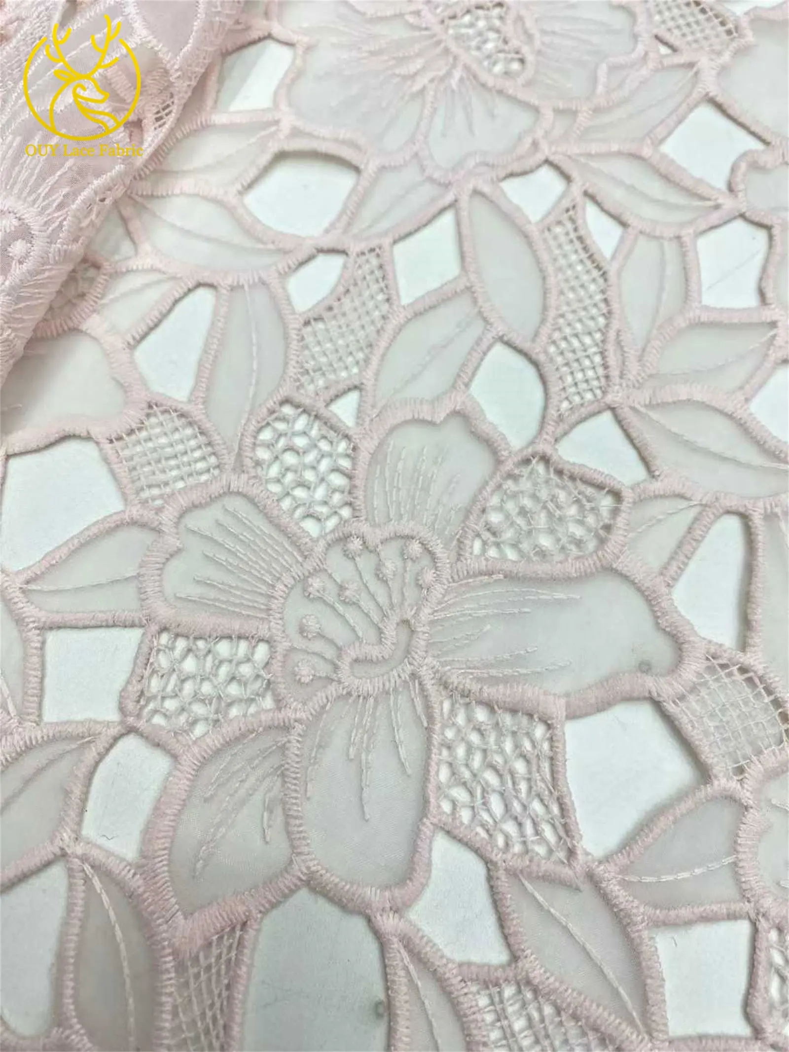 Eleganter französischer Mesh-Spitzenstoff 2026 Luxuriöser afrikanischer Stickerei-Tüll für Braut- und Abendkleider DIY Nähen 5 Yards – Detail 7