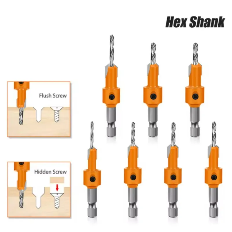 1-5PCS 8mm Shank HSS Woodworking Countersink Router Bit Screw Extractor Remon Demolition for Wood Milling Cutter