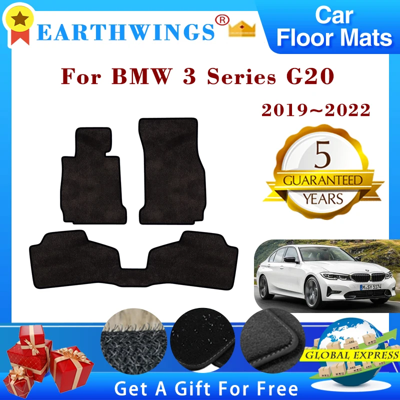 Car Floor Mat For BMW 3 Series G20 Sedan 2019 2020 2021 2022 Rugs Panel Footpads Carpet Cover Anti-slip Foot Pads Accessories