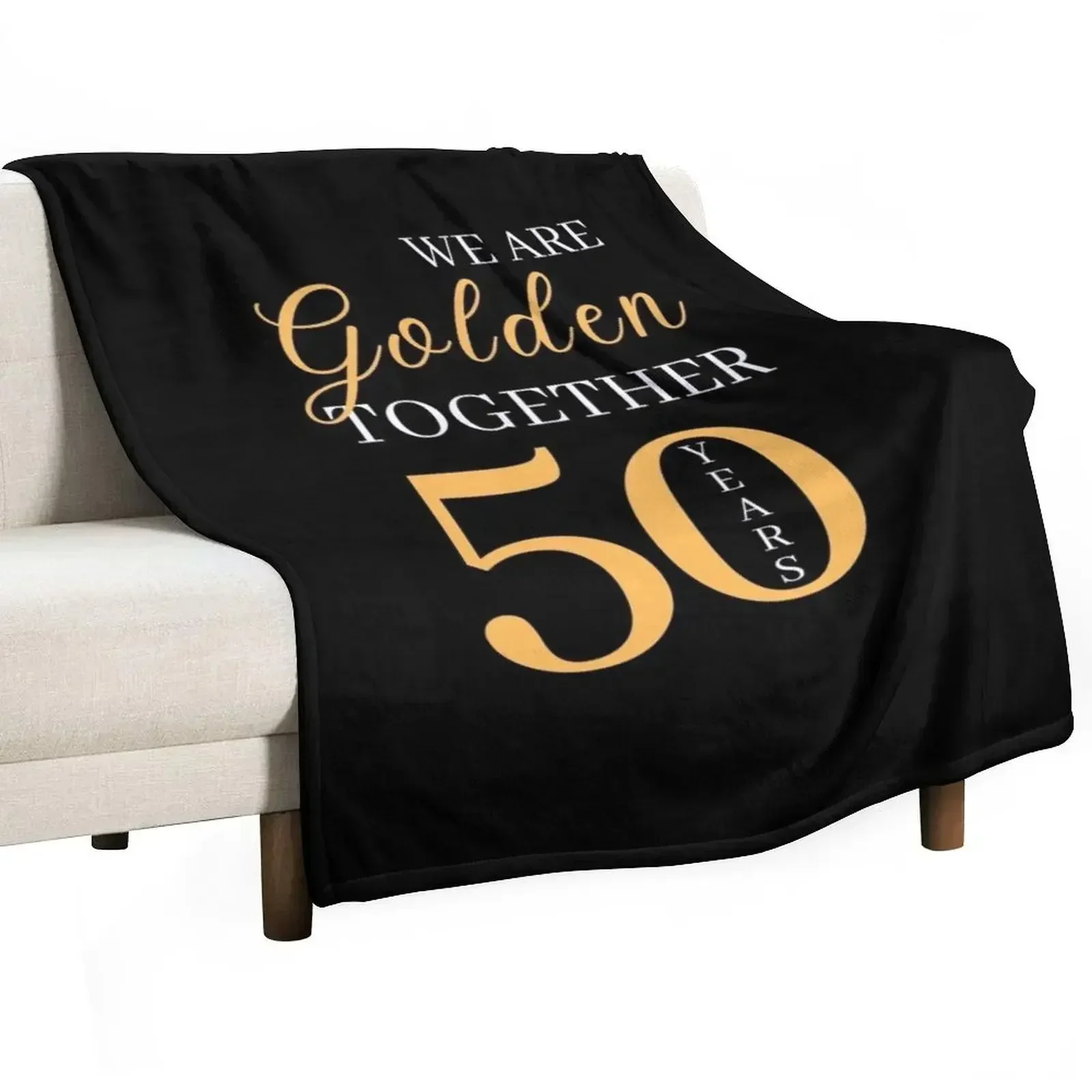 

50th Wedding Anniversary Throw Blanket Warm Flannel Blanket for Couch Chair Bedroom