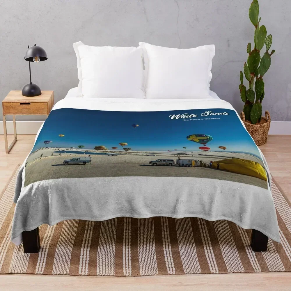 

White Sands Hot Air Balloon Invitational Throw Blanket Sofas Bed covers christmas gifts Sofa Throw Blankets