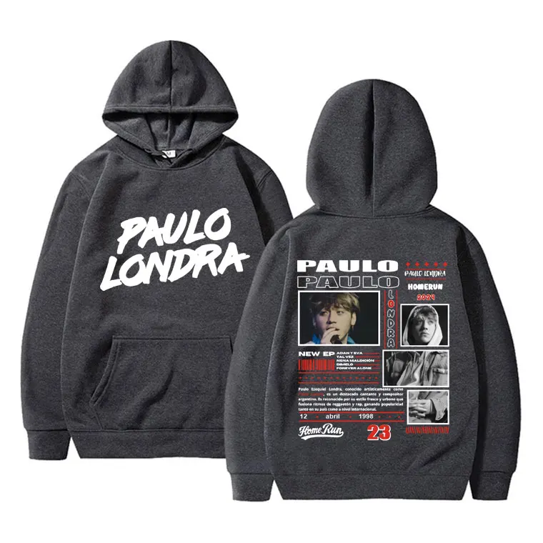 Rapper Paulo Londra Homerun Graphic Hoodie Autumn Winter Men Women Hip Hop Fashion Sweatshirts Men's Fleece Oversized Hoodies