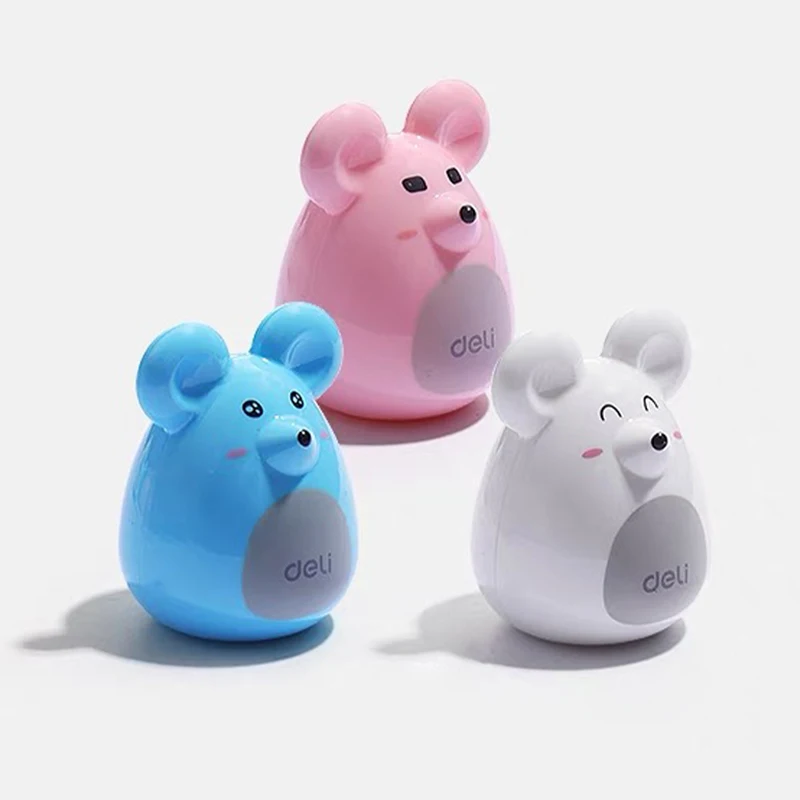 1 قطعة Kawaii المحمولة الكرتون الفئران براية أقلام الإبداعية براية أقلام مكتب اللوازم المدرسية طالب القرطاسية هدية