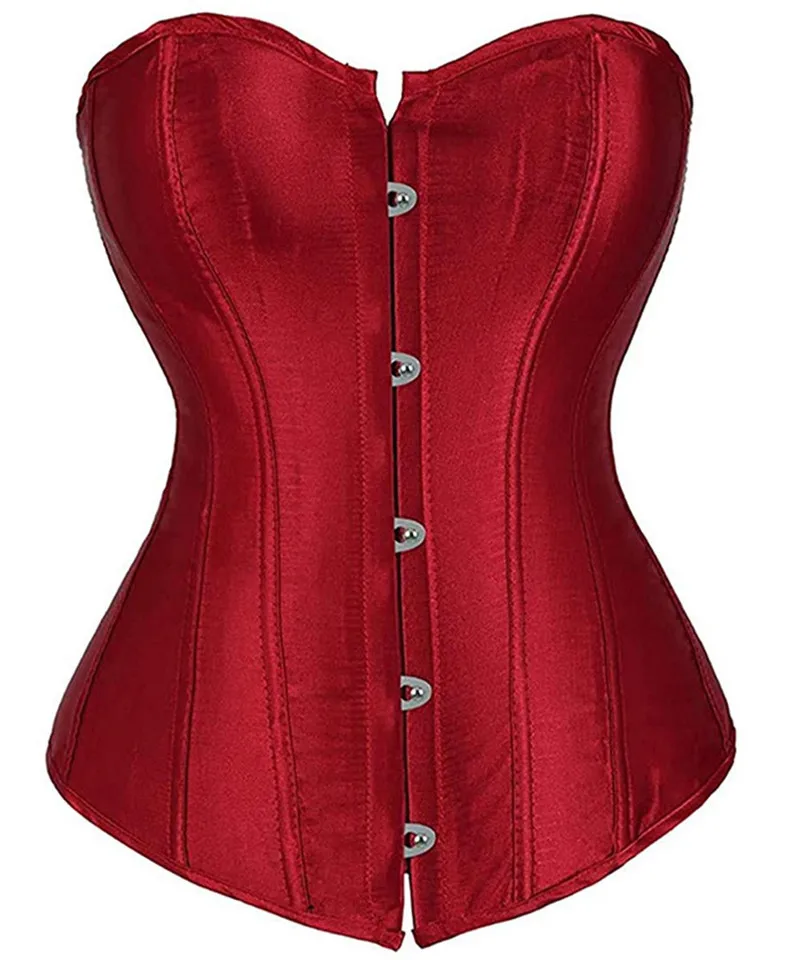 Overbust Corset Top Plus Size Sexy Corsets and Bustiers for Women Gothic Lingerie Corselet Red Black Pink Purple White