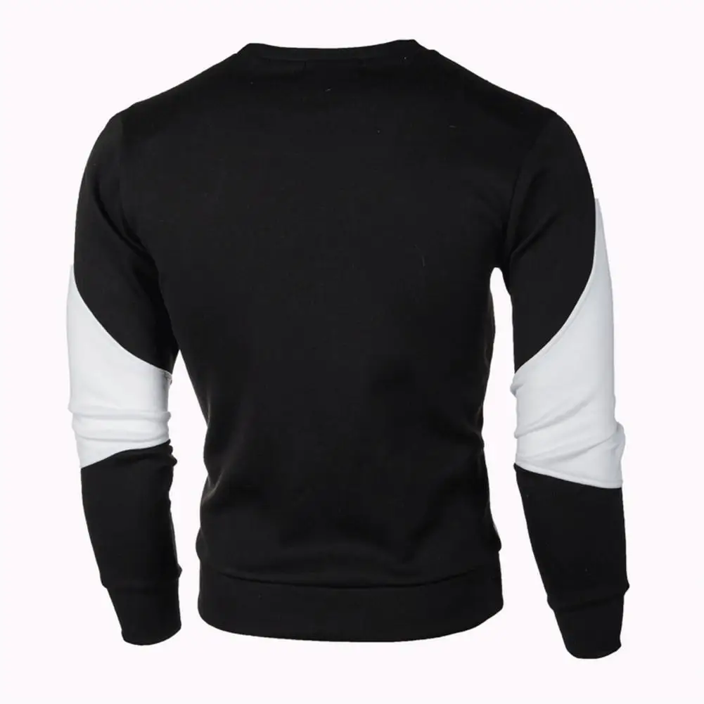 

Men Sweatshirt Soft Men Sweatshirt Stylish Men's Color Matching Sweatshirt Soft Slim Fit Elastic Cuff Pullover for Spring/fall