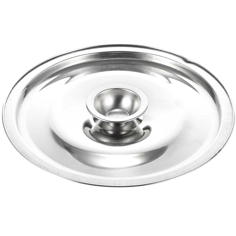

Stainless Steel Oil Pot Lid 14cm Practical Knob Cover for Cooker Seasoning Metal Kitchen Supplies Anti Scald Handle Wide Use