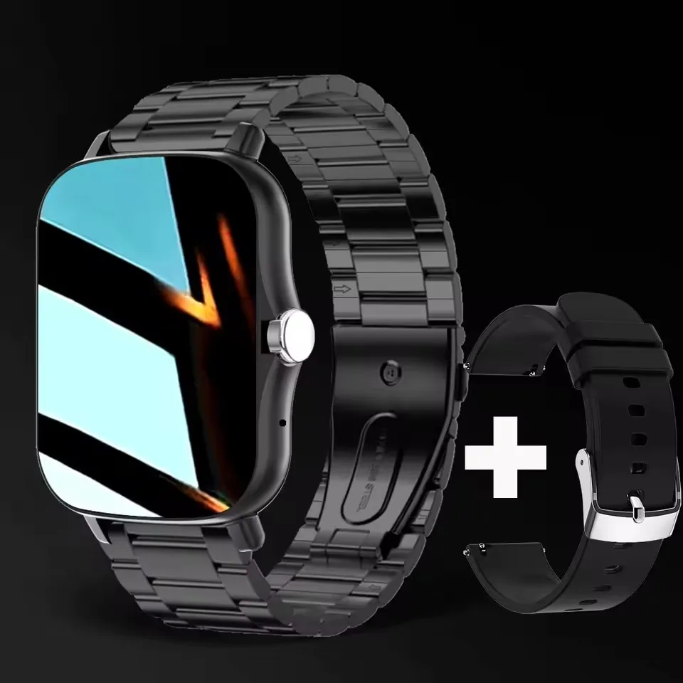 Smartwatch Android IOS Telefon 1,83 Zoll Farbbildschirm Bluetooth Anrufannahme Fitness-Uhr Tracker Smartwatch für Damen und Herren Neu Ht30