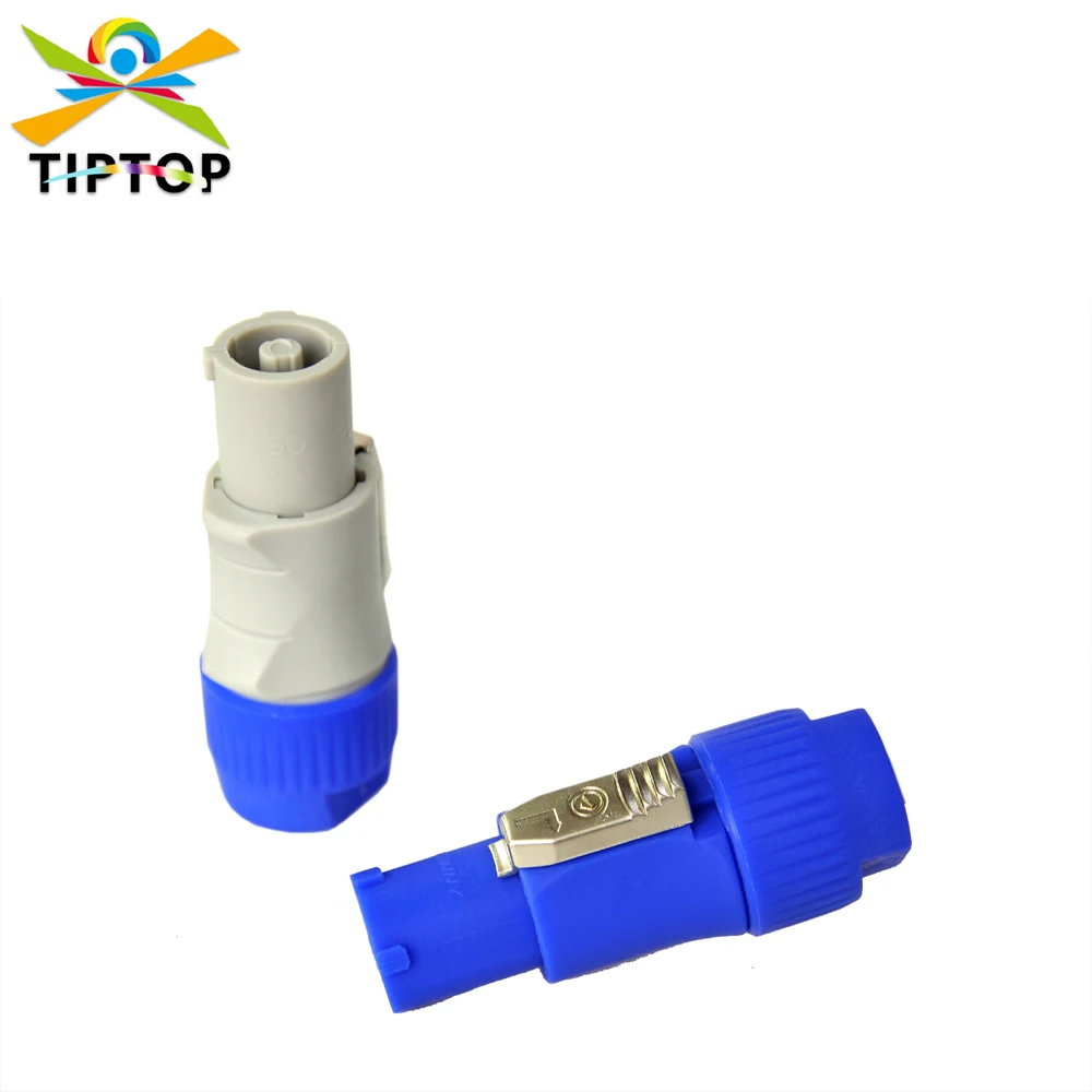 Freeshipping Lockable Three-core Power Device AC connector White Blue Plug Pre-adapted Safety Grounding UL Certification