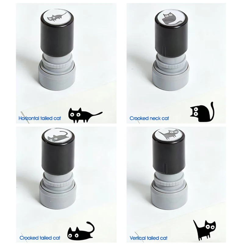 4 أنماط لطيف القط الأسود ختم DIY بها بنفسك سكرابوكينغ، التدريس الفصول الدراسية، هدية ملهمة للمعلم والديكور القرطاسية #4