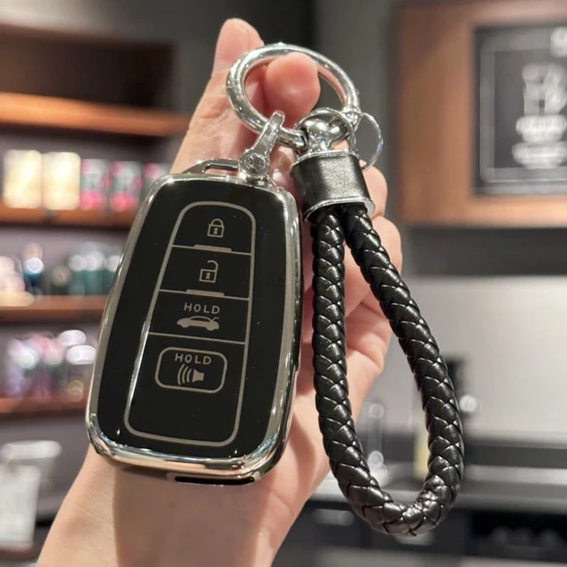 Osłona na breloczek TPU z smycz do breloczka dla 2018-2022 Toyota RAV4 Camry Corolla Avalon C-HR Prius GT86 góralski inteligentny klucz