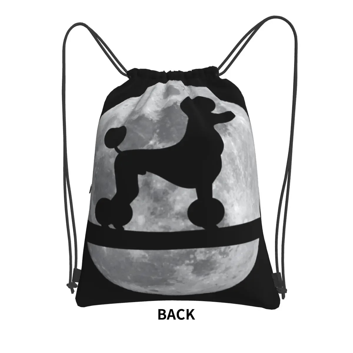 Poodle Dog-mochila portátil con cordón para hombre y mujer, bolsa de almacenamiento con bolsillo, a la moda, para viaje, deporte