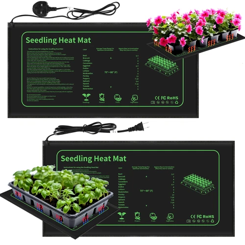 모종 열 매트 방수 정원 식물 발아 전파 가열 패드, 클론 스타터 매트, 미국 영국 플러그, 20 인치 x 10 인치 