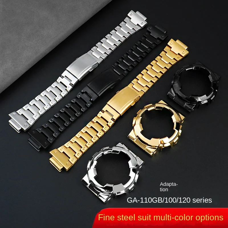 For Casio G-SHOCK GA-110 100 120 140 Metal Modified Solid stainless steel waterproof Watch Strap case Set Men watchband Bracelet