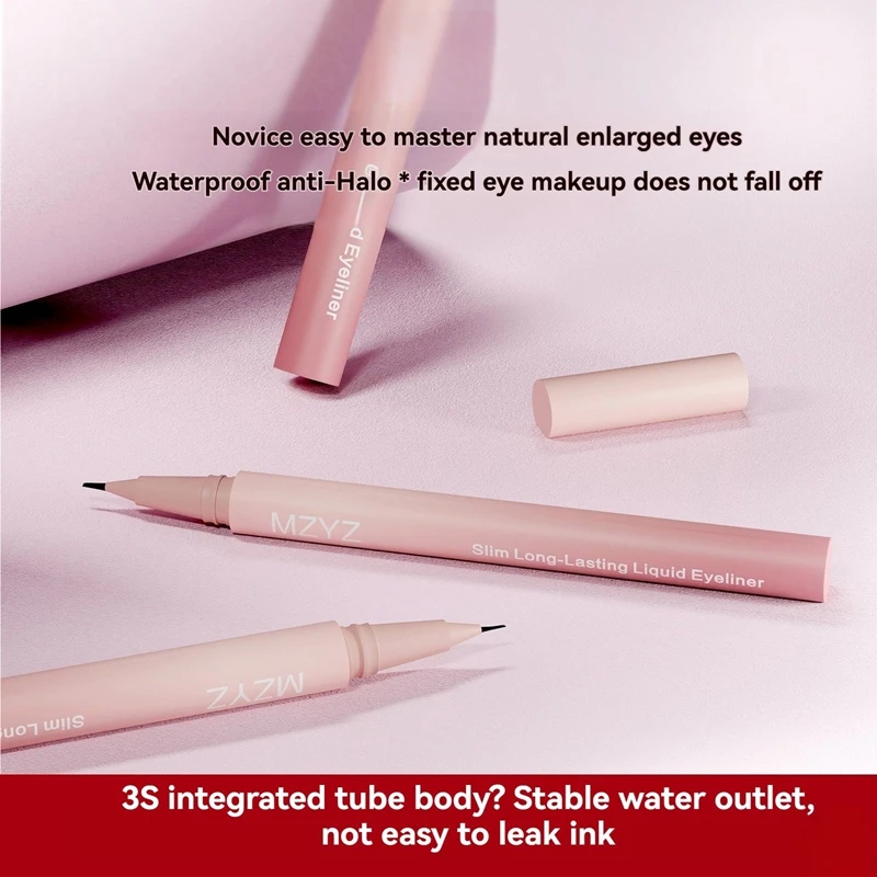 قلم تحديد العيون مقاوم للماء ومقاوم للعرق ومضاد للفرك وغير تلطخ متين للمبتدئين الزائفة لون عادي 0.01 مللي متر فرشاة مكياج فائقة الدقة