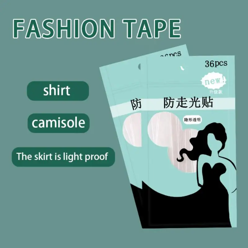 36Pcs Transparent Clear Double Sided Tape for Clothing Dress Body Skin Anti-Exposure AdhesiveSafe Body Boob Push Sticker Strips