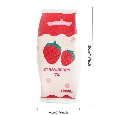 Pennfodral Pennväska med stor kapacitet Bärbar pennväska med 3 lager Gåva för kontor Skola Tillbaka till skolan Förvaringsväskor för brevpapper 10 best sales jordgubbspenna - №10