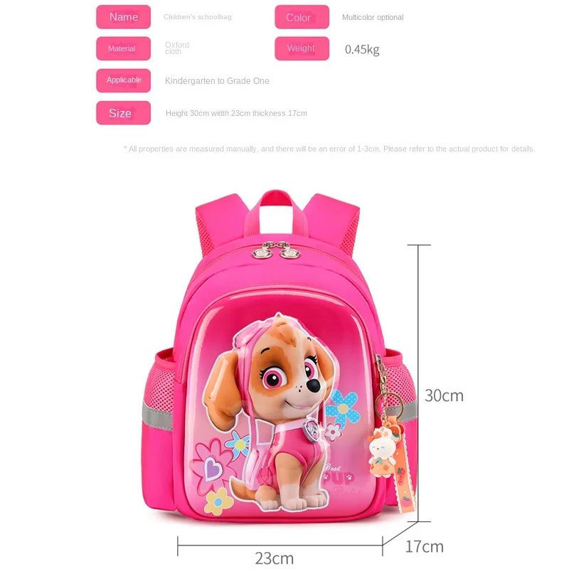 Paw Patrol Chase Anime Backpack Kindergarten Cartoon Travel Bag 3D Waterproof Boys Girls 3-5years Old Children Backpack Gift New