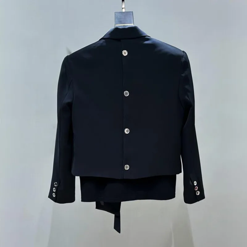 WVGA Spring Autumn New Man Irregular Turn-Down Collar Short Blazers Niche Casual Straight Suit Pants Two Pieces Sets Ins W13570