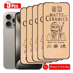5PCS Matte Ceramic Film for iPhone 17 16 15 14 13 12 11 Pro Max Screen Protector for iPhone 15 14 8 7 6 Plus 13 12 Mini X XS Max