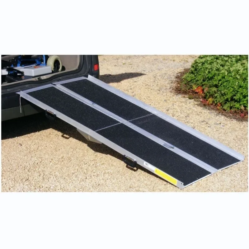 Portable barrier-free step ramp board four-fold folding non-slip aluminum alloy ramp pad ramp
